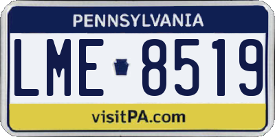 PA license plate LME8519