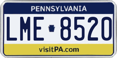 PA license plate LME8520