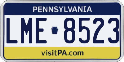 PA license plate LME8523