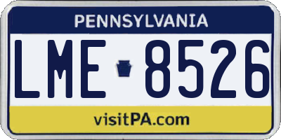 PA license plate LME8526