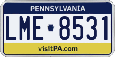 PA license plate LME8531