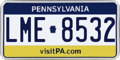 PA license plate LME8532