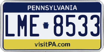 PA license plate LME8533