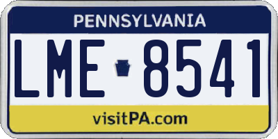 PA license plate LME8541