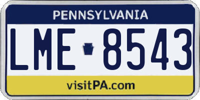 PA license plate LME8543