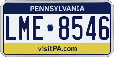 PA license plate LME8546