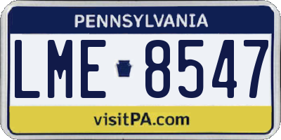PA license plate LME8547