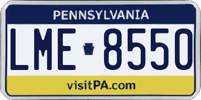 PA license plate LME8550