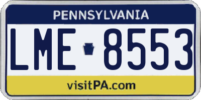 PA license plate LME8553