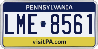 PA license plate LME8561