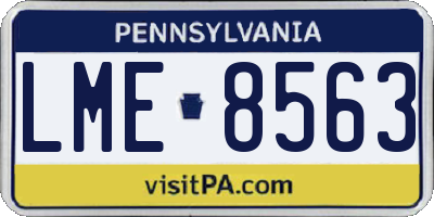 PA license plate LME8563