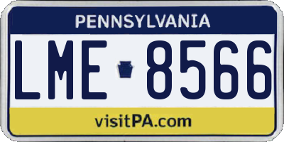 PA license plate LME8566