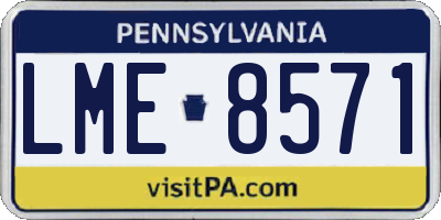 PA license plate LME8571