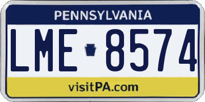 PA license plate LME8574