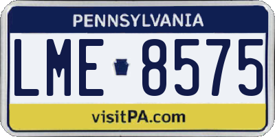 PA license plate LME8575
