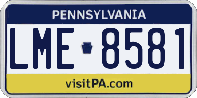 PA license plate LME8581