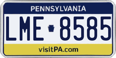 PA license plate LME8585