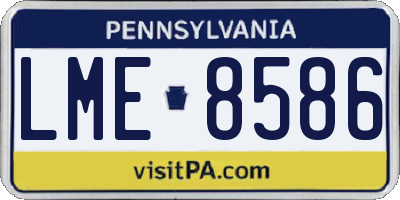 PA license plate LME8586