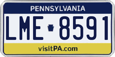 PA license plate LME8591