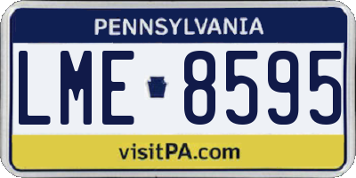 PA license plate LME8595