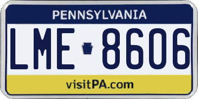 PA license plate LME8606