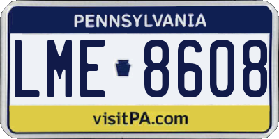 PA license plate LME8608