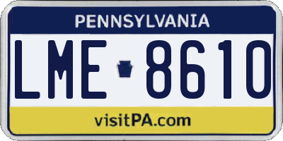 PA license plate LME8610