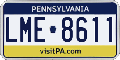 PA license plate LME8611