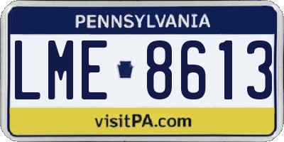 PA license plate LME8613