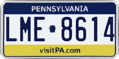 PA license plate LME8614