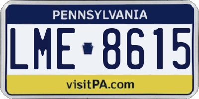 PA license plate LME8615