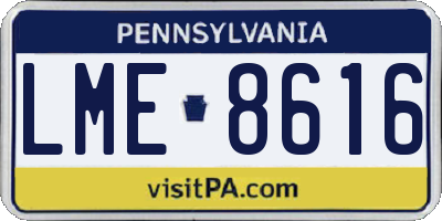 PA license plate LME8616