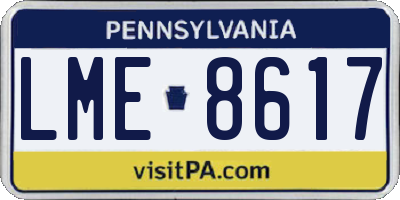 PA license plate LME8617