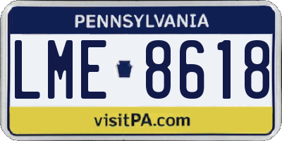 PA license plate LME8618