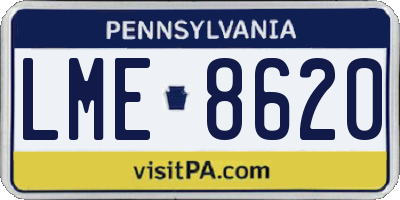 PA license plate LME8620