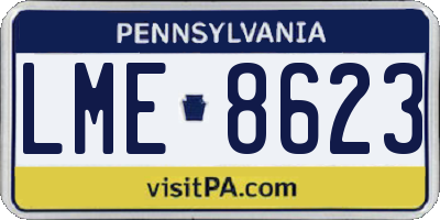 PA license plate LME8623