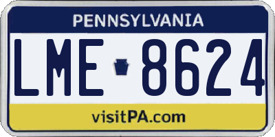 PA license plate LME8624