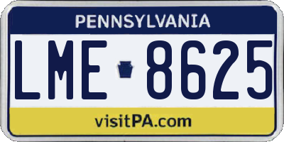 PA license plate LME8625
