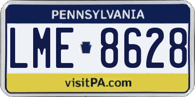 PA license plate LME8628