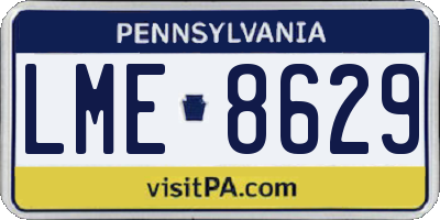 PA license plate LME8629