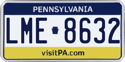 PA license plate LME8632