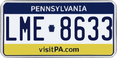 PA license plate LME8633