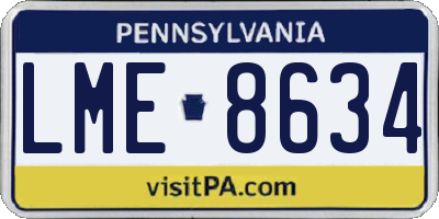 PA license plate LME8634