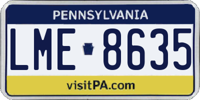 PA license plate LME8635