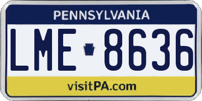 PA license plate LME8636