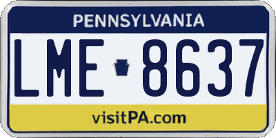 PA license plate LME8637