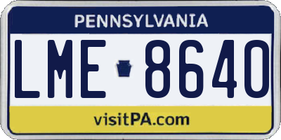 PA license plate LME8640