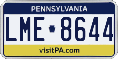 PA license plate LME8644