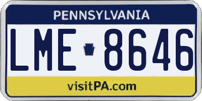 PA license plate LME8646