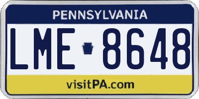 PA license plate LME8648